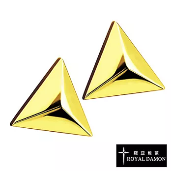 【Royal Damon羅亞戴蒙】『三角金字塔』耳環 (玫瑰金)
