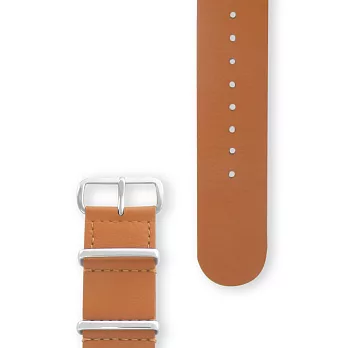 HYPERGRAND - 22MM HONEY BROWN LEATHER NATO STRAP 蜜糖褐皮革軍用錶帶 (銀釦)