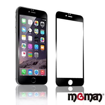 【Mgman】iPhone6(4.7吋)0.33mm 9H 彩色滿版濺鍍玻璃保護貼黑色