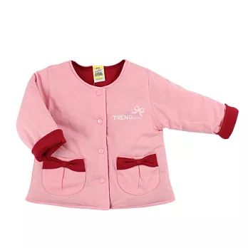 【愛的世界】MYBABY小兔花園系列純棉舖棉兩面穿外套-台灣製-80粉紅色