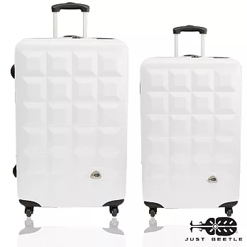 行李箱｜24+20吋【JUST BEETLE】愛上巧克力系列ABS材質霧面輕硬殼二件組旅行箱行李箱其他白色