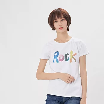 夏季搖滾ROCK!! 短袖 蜜桃棉 女TM白