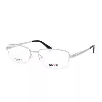 【大學眼鏡】GRIXE 輕量鈦合金 商務半框平光眼鏡1013-C3銀