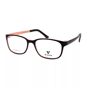 【大學眼鏡】VISION 繽紛 流行潮流方框粗邊平光眼鏡VA-2003-C5黑橘