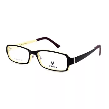 【大學眼鏡】VISION 繽紛 流行潮流方框粗邊平光眼鏡VA-2007-C10咖啡淡黃