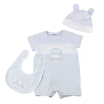 【愛的世界】純棉衣連褲禮盒-台灣製-80水藍色