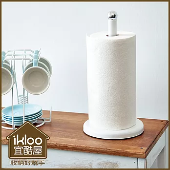 【ikloo】簡約桌上型紙巾架-氣質白