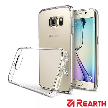 Rearth 三星 Galaxy S6 Edge(Ringke Fusion) 保護殼(透明)(贈送保護貼)透明