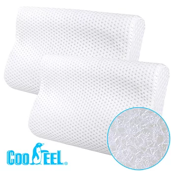 CooFeel 高效透氣可水洗3D纖維立體彈力枕(小)-白色2入