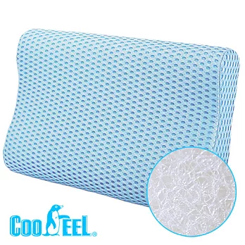 CooFeel 高效透氣可水洗3D纖維立體彈力枕(小)-藍色