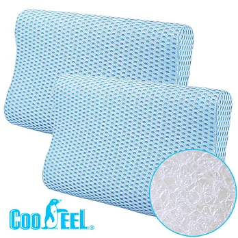 CooFeel 高效透氣可水洗3D纖維立體彈力枕(大)-藍色2入
