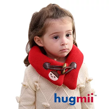 【hugmii】兒童單色牛角扣保暖脖圍_紅色瓢蟲