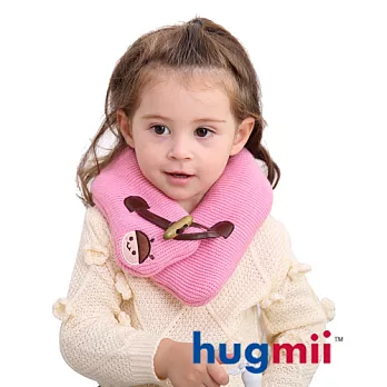 【hugmii】兒童單色牛角扣保暖脖圍_粉色瓢蟲