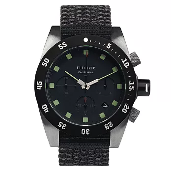 【ELECTRIC】DW01系列 經典潛水三眼計時腕錶((黑面/黑帆布帶 EVEW0030020001)