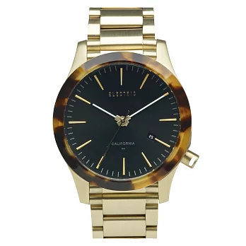 【ELECTRIC】FW03系列優雅精品時尚腕錶 (玳瑁/金鋼帶 EVEW0080010048)