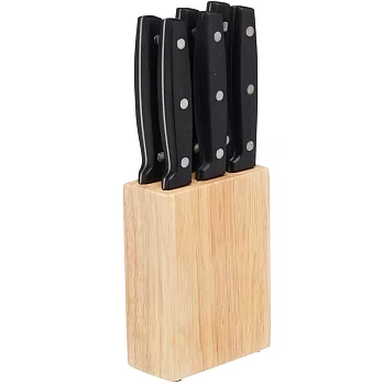 《KitchenCraft》木刀架+牛排刀6件組