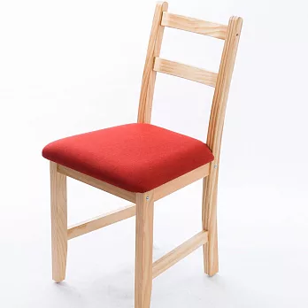 CiS自然行實木家具- Reykjavik北歐木作椅(扁柏自然色)橘紅色椅墊