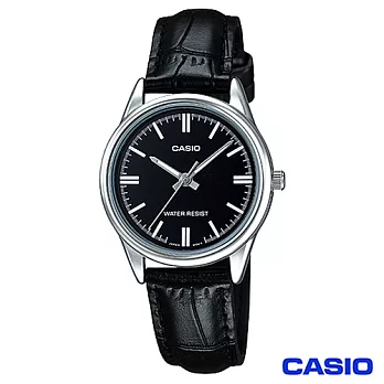CASIO卡西歐 簡潔風格皮帶女錶-黑 LTP-V005L-1A