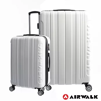 AIRWALK LUGGAGE - 品牌系列碳纖直紋 20+28吋 兩箱組拉鍊行李箱 - 極簡白20吋極簡白