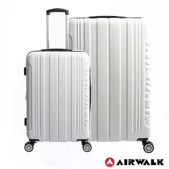 AIRWALK LUGGAGE - 品牌系列碳纖直紋 24+28吋 兩箱組拉鍊行李箱 - 極簡白24吋極簡白