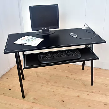 【凱堡】馬鞍大鍵盤工作桌電腦桌書桌 120公分 (充電插座)