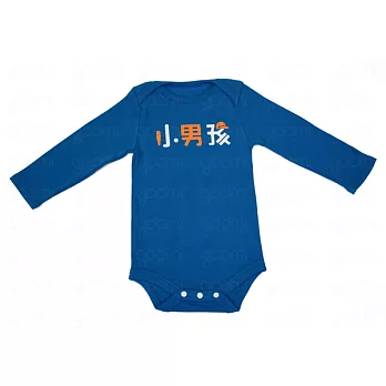 GOOMI台灣第一文創童裝【小男孩】長袖海藍色包屁衣～0-6M海藍