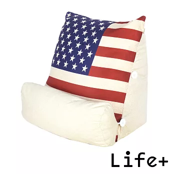 【Life Plus】 英倫美風立體舒壓靠枕.抱枕.腰靠枕(美國國旗)
