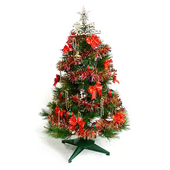 台灣製3尺(90cm)特級綠松針葉聖誕樹 (+紅金色系配件)(不含燈)YS-GPT03001