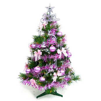 台灣製3尺(90cm)特級綠松針葉聖誕樹 (+銀紫色系配件)(不含燈)YS-GPT03003
