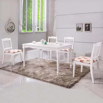 《Homelike》 凱伊4.3尺餐桌椅組(一桌四椅)