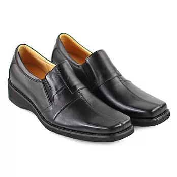 ◤Green Phoenix◥方楦設計直套式真皮紳士休閒皮鞋6.5黑色