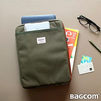 BAGCOM 多夾層好用袋(13’’ Laptop OK)-軍綠