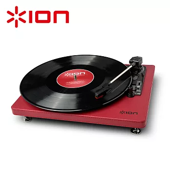 ION Audio Compact LP 摩登皮革黑膠唱機 -勃根地酒紅