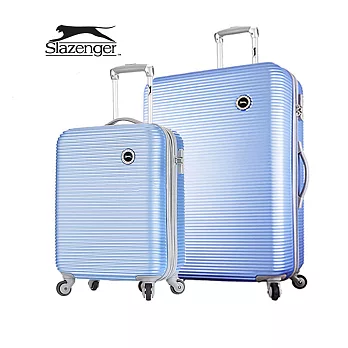 【Slazenger 史萊辛格】20+28吋 珠光橫條紋 行李箱/拉桿箱/登機箱 (紐約藍)其他