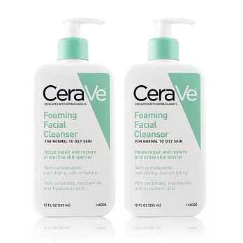 CeraVe 絲若膚 泡沫潔膚凝膠 x2 Foaming Facial Cleanser 355ml x2