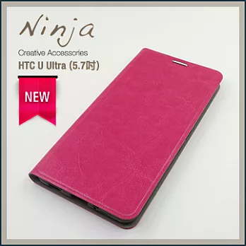 【東京御用Ninja】HTC U Ultra (5.7吋)經典瘋馬紋保護皮套（桃紅色）