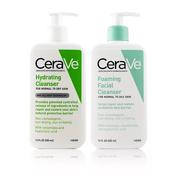 CeraVe 絲若膚 保濕潔膚露 355ml + 泡沫潔膚凝膠 355ml