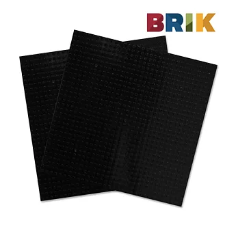 美國 BRIK 自黏式積木牆片組(黑色) - 2片裝