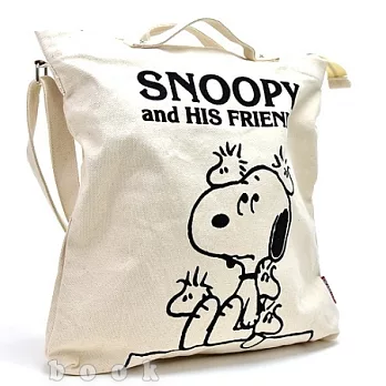 日本進口PEANUTS【Snoopy的好朋友】肩背手提帆布包