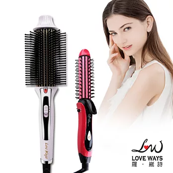 Love Ways 羅崴詩 九排式兩用電熱造型梳 贈o.hair 陶瓷直/捲/玉米三用電棒H110