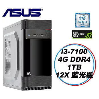 【ASUS華碩】H110M平台 「重返極限」Intel Core i3-7100/4G/1TB/Combo 藍光影音機