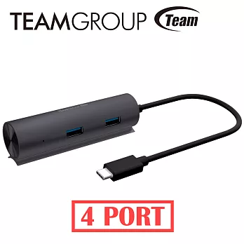 TEAM十銓科技 Type C 4 PORT HUB轉接器 TWT03太空灰