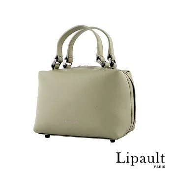 法國時尚Lipault 優雅皮革方形保齡球包XS(杏仁綠)