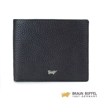 【BRAUN BUFFEL】.德國小金牛- PLAYA 佩雅系列12卡中間翻短夾 -黑色