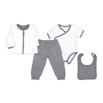 Martin House 天天四件套禮盒4~9M純白 + 深灰