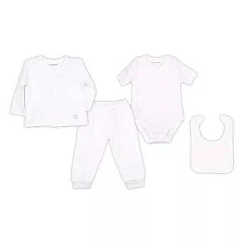 Martin House 天天四件套禮盒4~9M鮭魚粉 + 白 條紋