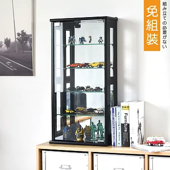 Peachy Life 高雅玻璃直立式展示櫃/收納櫃-80cm(2色可選)黑色