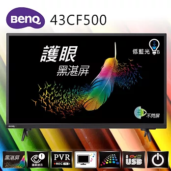 BenQ 43吋FHD 護眼黑湛屏LED液晶顯示器+視訊盒(43CF500) (含基本運費，無安裝)
