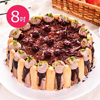 【樂活e棧】生日快樂造型蛋糕-精緻濃郁黑魔豆盆栽(8吋/顆,共1顆)水果x芋頭