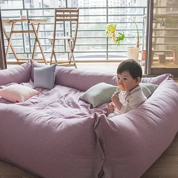 PRIMARIO 日式兒童遊戲墊組-(M)標準款100x150cm-十字粉紫